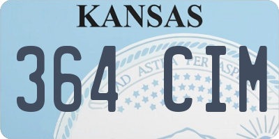 KS license plate 364CIM