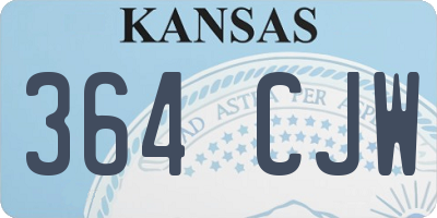 KS license plate 364CJW