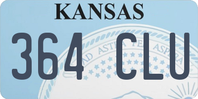 KS license plate 364CLU