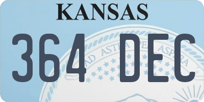 KS license plate 364DEC