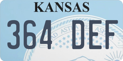 KS license plate 364DEF