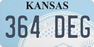 KS license plate 364DEG