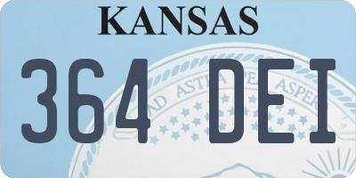 KS license plate 364DEI
