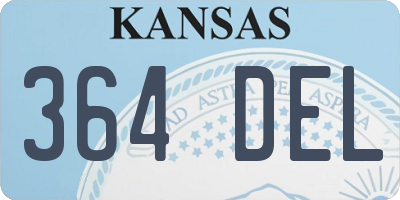 KS license plate 364DEL