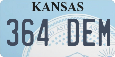 KS license plate 364DEM