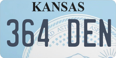 KS license plate 364DEN