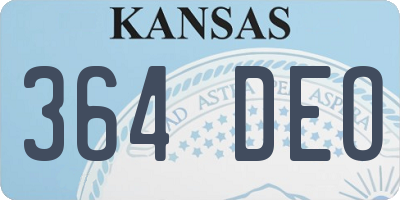 KS license plate 364DEO