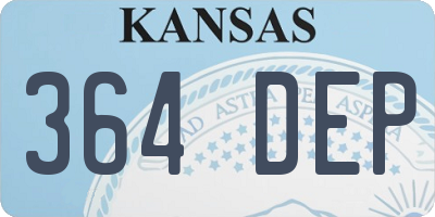 KS license plate 364DEP