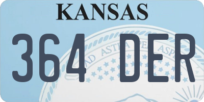 KS license plate 364DER