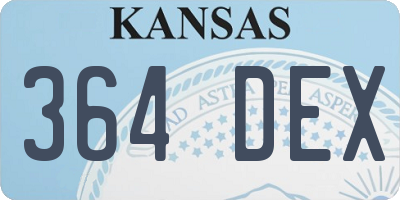 KS license plate 364DEX