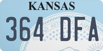 KS license plate 364DFA