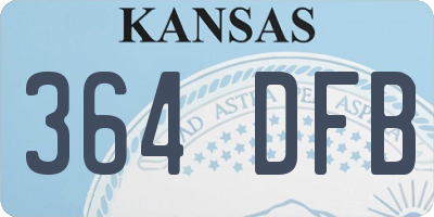 KS license plate 364DFB