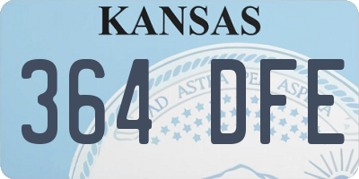 KS license plate 364DFE