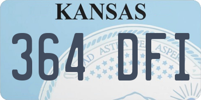 KS license plate 364DFI