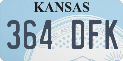KS license plate 364DFK