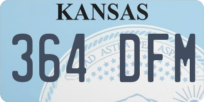 KS license plate 364DFM