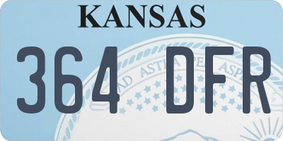 KS license plate 364DFR