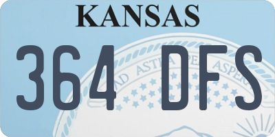 KS license plate 364DFS