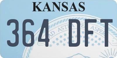 KS license plate 364DFT