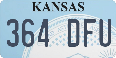 KS license plate 364DFU