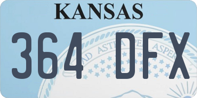 KS license plate 364DFX