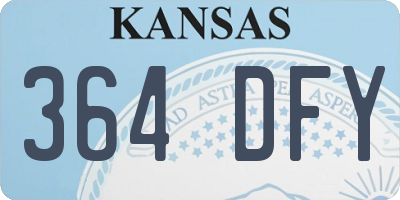KS license plate 364DFY