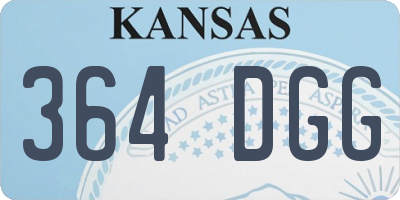 KS license plate 364DGG