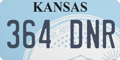 KS license plate 364DNR