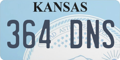 KS license plate 364DNS