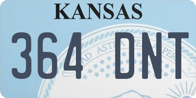 KS license plate 364DNT