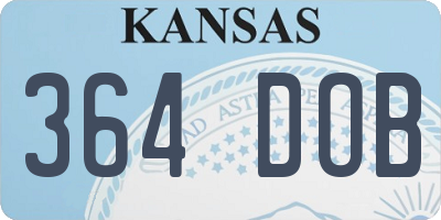 KS license plate 364DOB