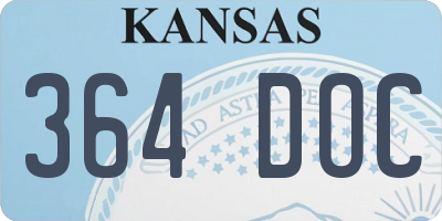 KS license plate 364DOC