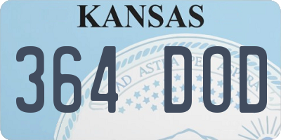 KS license plate 364DOD