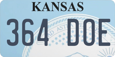 KS license plate 364DOE