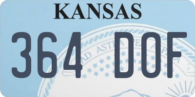 KS license plate 364DOF