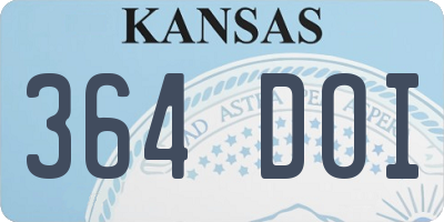 KS license plate 364DOI
