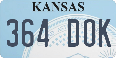 KS license plate 364DOK