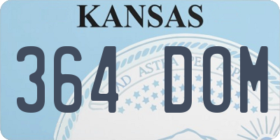 KS license plate 364DOM