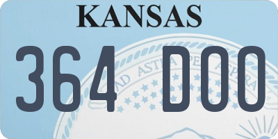 KS license plate 364DOO