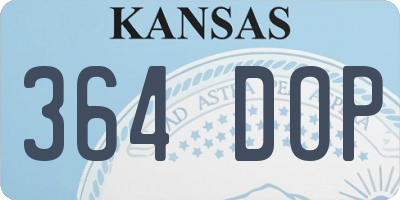 KS license plate 364DOP