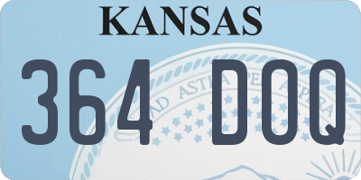 KS license plate 364DOQ