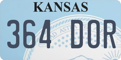 KS license plate 364DOR