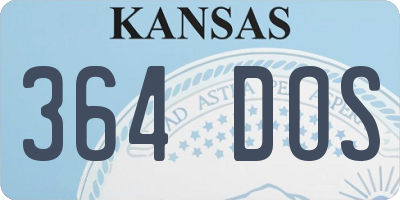KS license plate 364DOS
