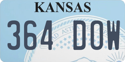 KS license plate 364DOW