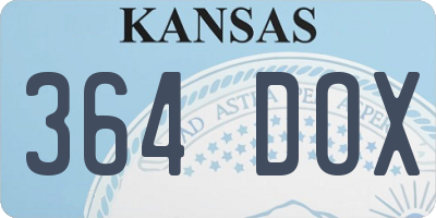 KS license plate 364DOX