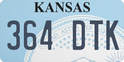 KS license plate 364DTK