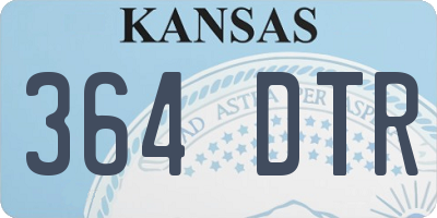 KS license plate 364DTR