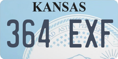 KS license plate 364EXF