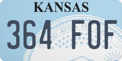 KS license plate 364FOF