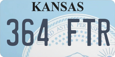 KS license plate 364FTR